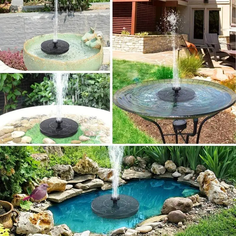 2.5W Solar Fountain Pump – 6 Nozzles, Bird Bath & Pond