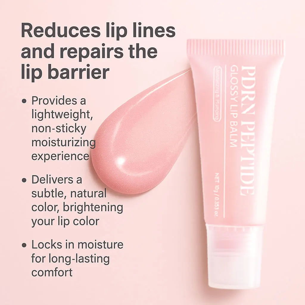 PDRN Peptide Jelly Gloss Balm,Moisturizing Lip Gloss with Pink Peptide, Hyaluronic Acid, Ceramide for a Plump, Glossy Lips 10g Peaceful Pleasures Health and Wellness