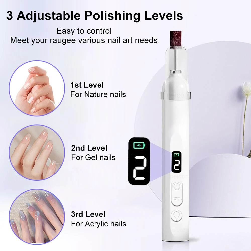 Nail Drill Machine Electric Nail Polisher Rechargeable Electric Nail File for Manicure Portable Nail Sander with UV Nail Lamp Peaceful Pleasures Health and Wellness