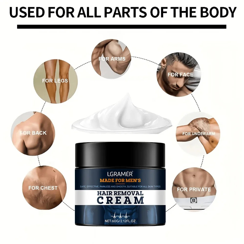 LGRAMER Men's Painless Hair Removal Cream – Body & Armpit