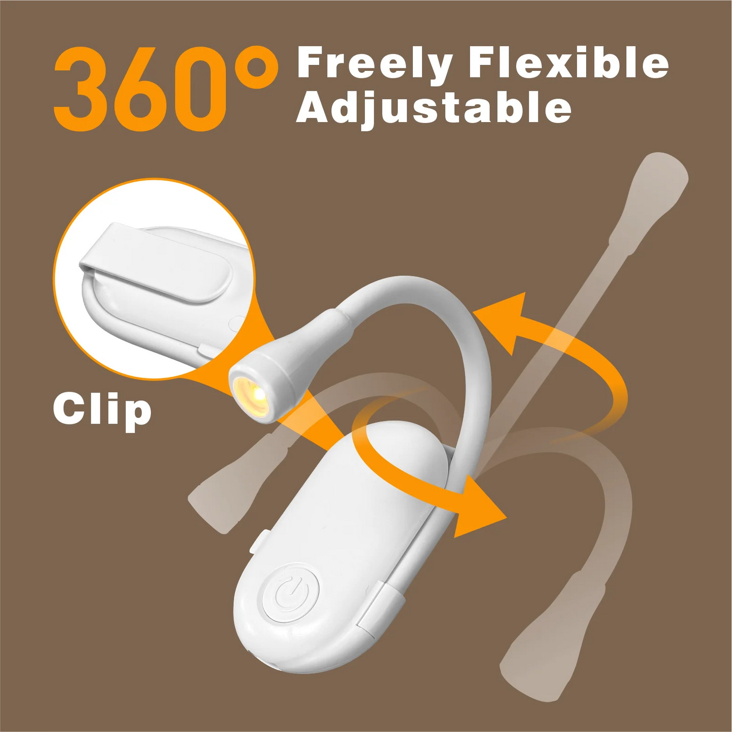 New Design LED Book Light Eye Protection 3 Color Adjustable Clip 360° Flip Study Lamp Rechargeable For Travel Bedroom Reading Peaceful Pleasures Health and Wellness