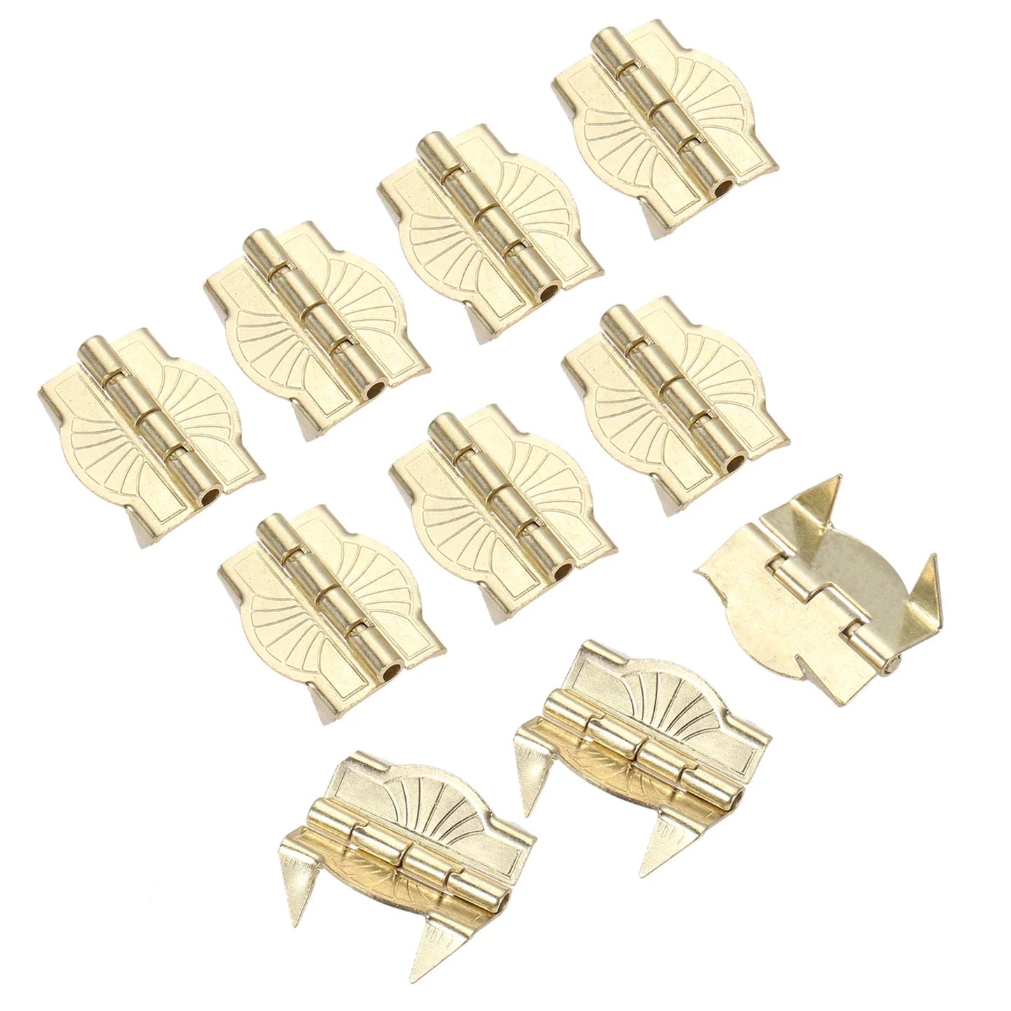 10-Pack Gold Decorative Metal Hinges for Wooden Box & Cabinet