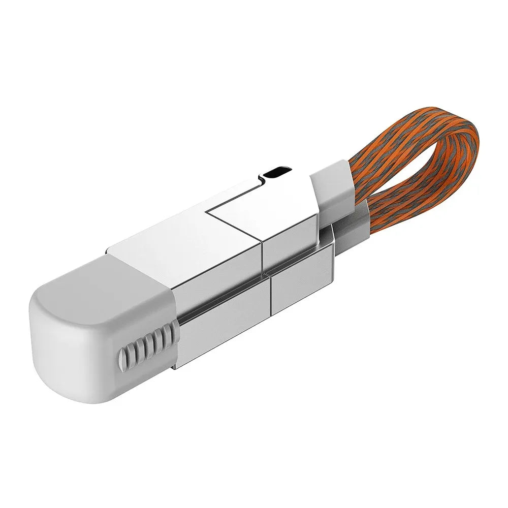 4-in-1 Keychain Charging Cable 60W USB-C | iPhone & Android