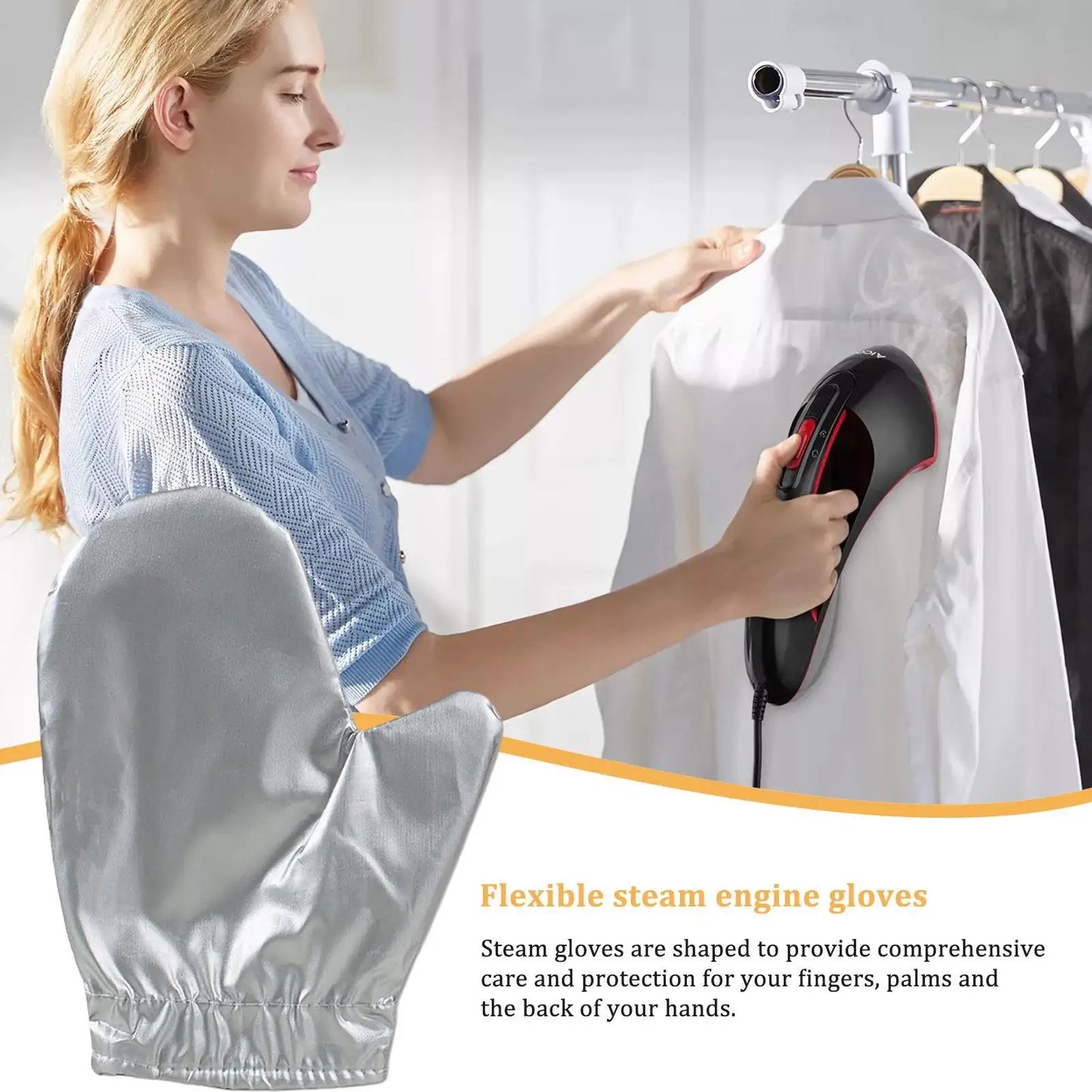 Heat Resistant Garment Steamer Gloves Anti Steam Mittens Protective Gloves for Clothes Steamers Accessories Household Supplies Peaceful Pleasures Health and Wellness