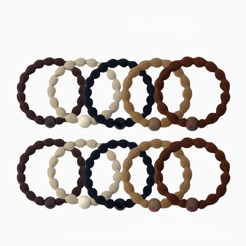 Sporty Hair Ties Strong Hold Elastic Bands 5/10 Pack – Black