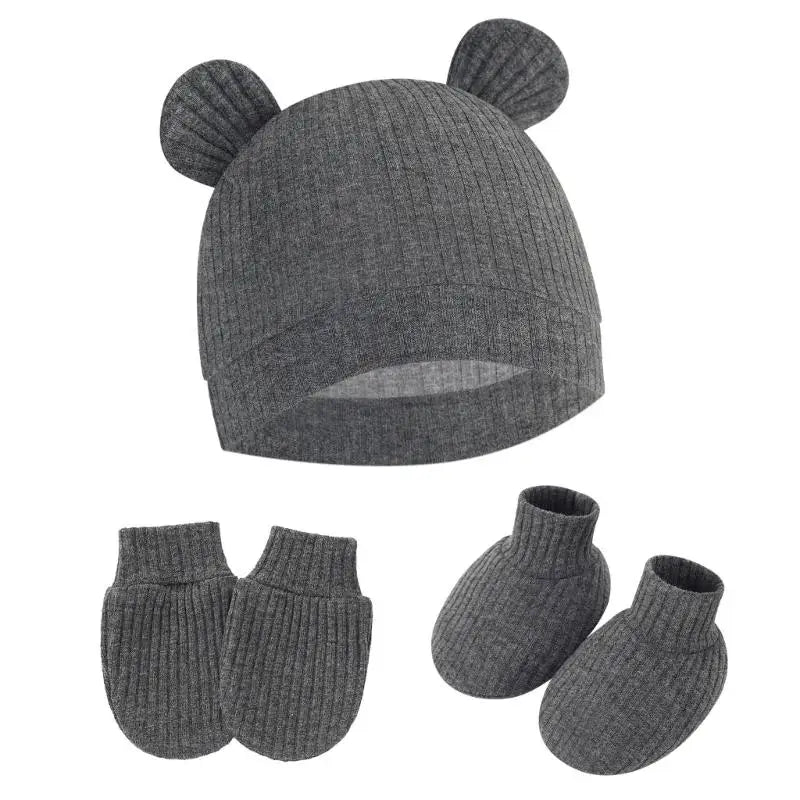 Newborn Baby Hat Mittens & Socks Set | Soft Cotton, 0–12M