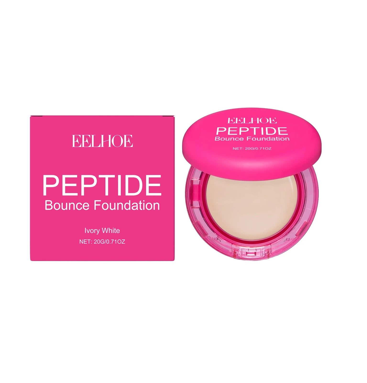 Peptide Bounce Balm Foundation Lasting Full Coverage Concealer Covers Spot Blemishes Brightening Oil Control Makeup Base Cream Peaceful Pleasures Health and Wellness Ivory White