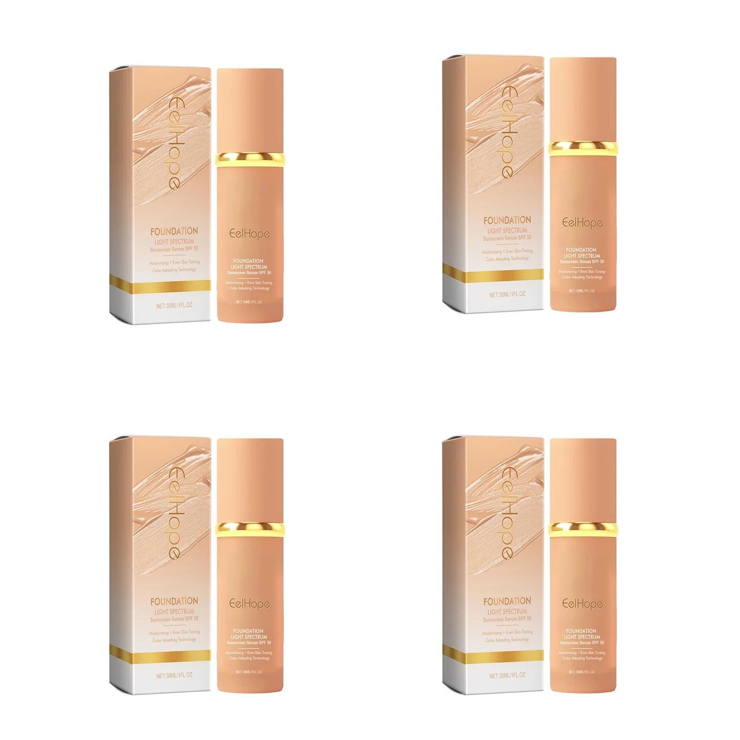 Eelhope 4-in-1 Foundation SPF 50 Full Coverage Concealer Primer