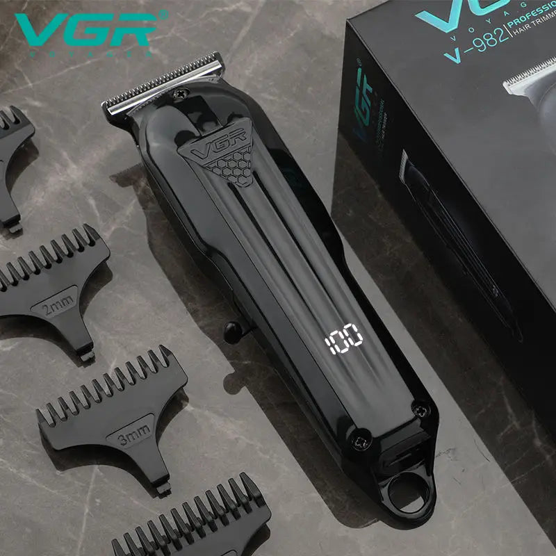 VGR Hair Trimmer Professional Hair Clipper Electric T-Blade Hair Cutting Machine 0mm LED Display Barber Trimmer for Men V-982 Peaceful Pleasures Health and Wellness