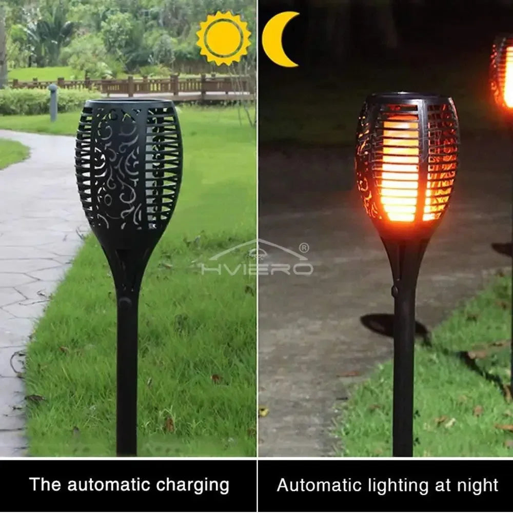 Solar Flame Garden Stake Light 51 LED | IP65 Waterproof Outdoor