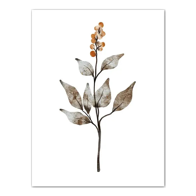 Boho Plant Wildflower Wall Art, Nordic Botanical Canvas Painting | Minimalist Poster for Living Room Bedroom Decor Peaceful Pleasures Health and Wellness 03 30x40cm No Frame China Mainland