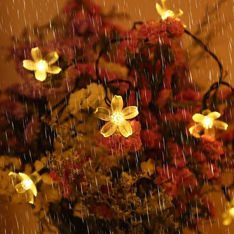 Solar Cherry Blossom String Lights 5M 20 LED Sakura Garland