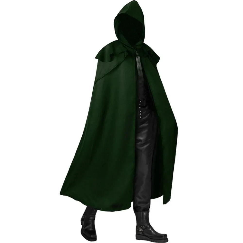 Halloween Hooded Cloak Gothic Long Robe Knight Pirate Costume