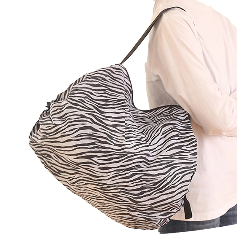 Large Capacity Thickened Shopping Bag Multiple Fashion Foldable Environmentally Friendly One Shoulder Portable Supermarket Bags Peaceful Pleasures Health and Wellness
