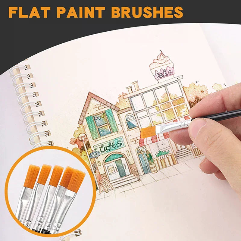 50-Piece Artist Paint Brush Set – Nylon Art & Craft Brushes