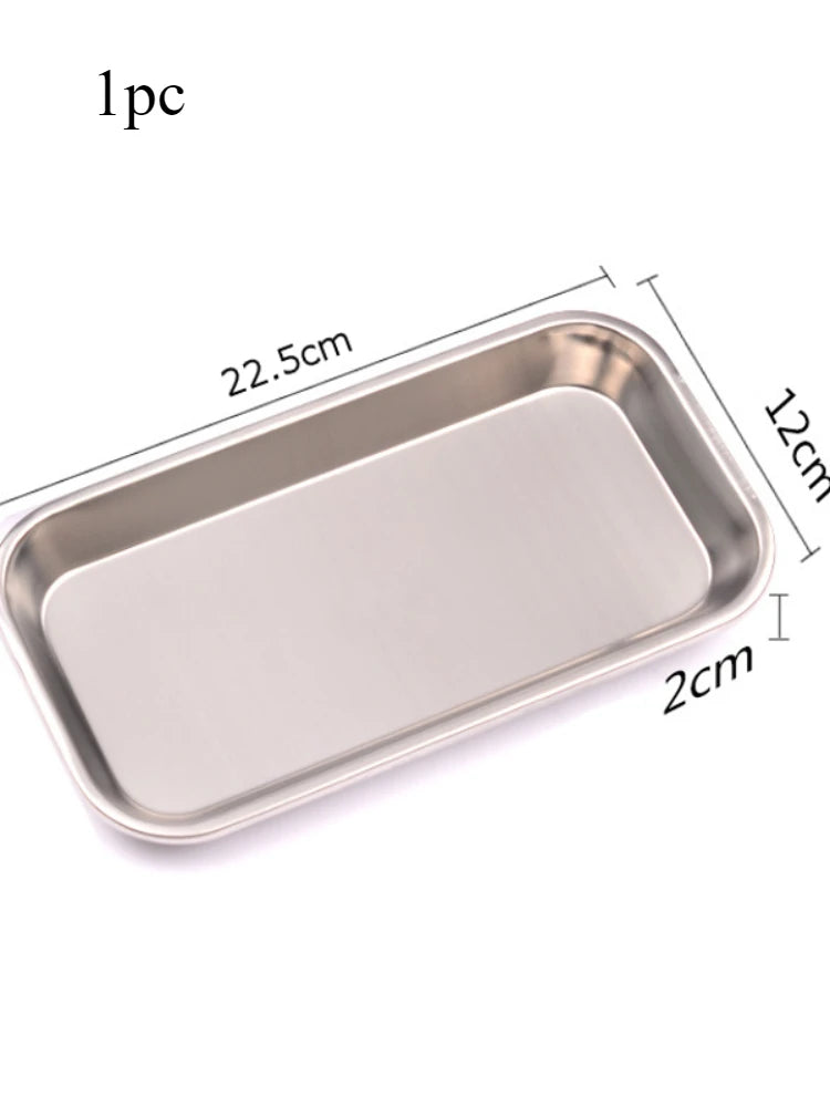 Stainless Steel Square Storage Tray – Salon, Nail & Kitchen