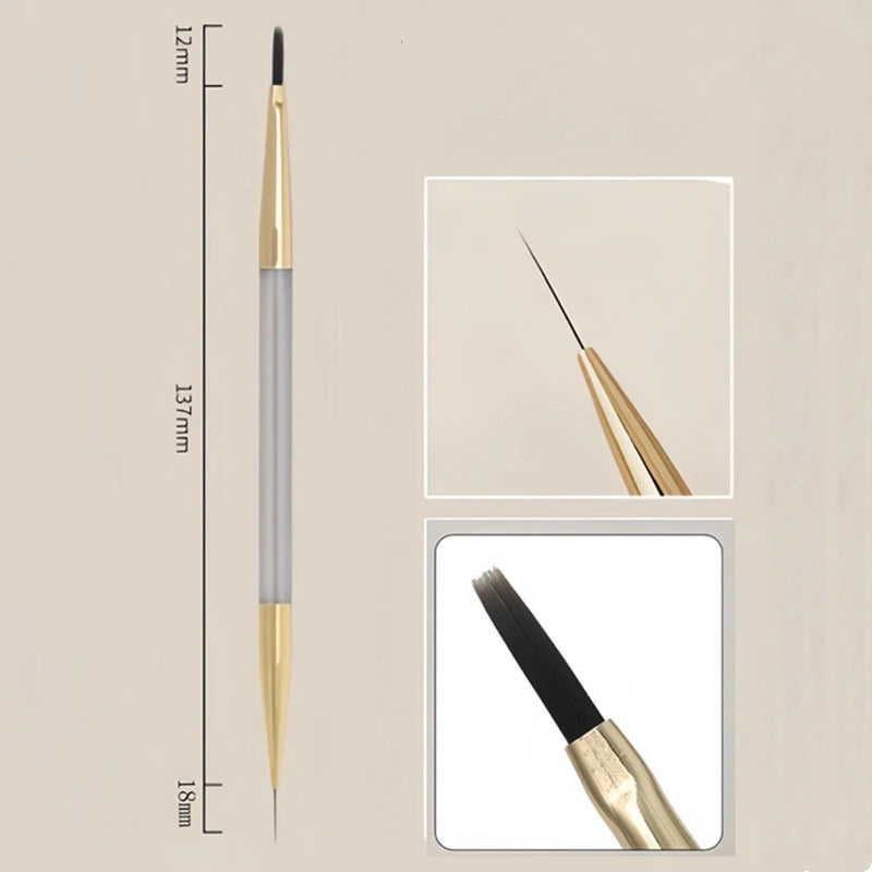 1PCS Nail Art Brush Multifunctional Stripe Liner Brushes Modeling Water Ripple DIY Design Hard Bristle Brush Nail Art Tools Peaceful Pleasures Health and Wellness Default Title