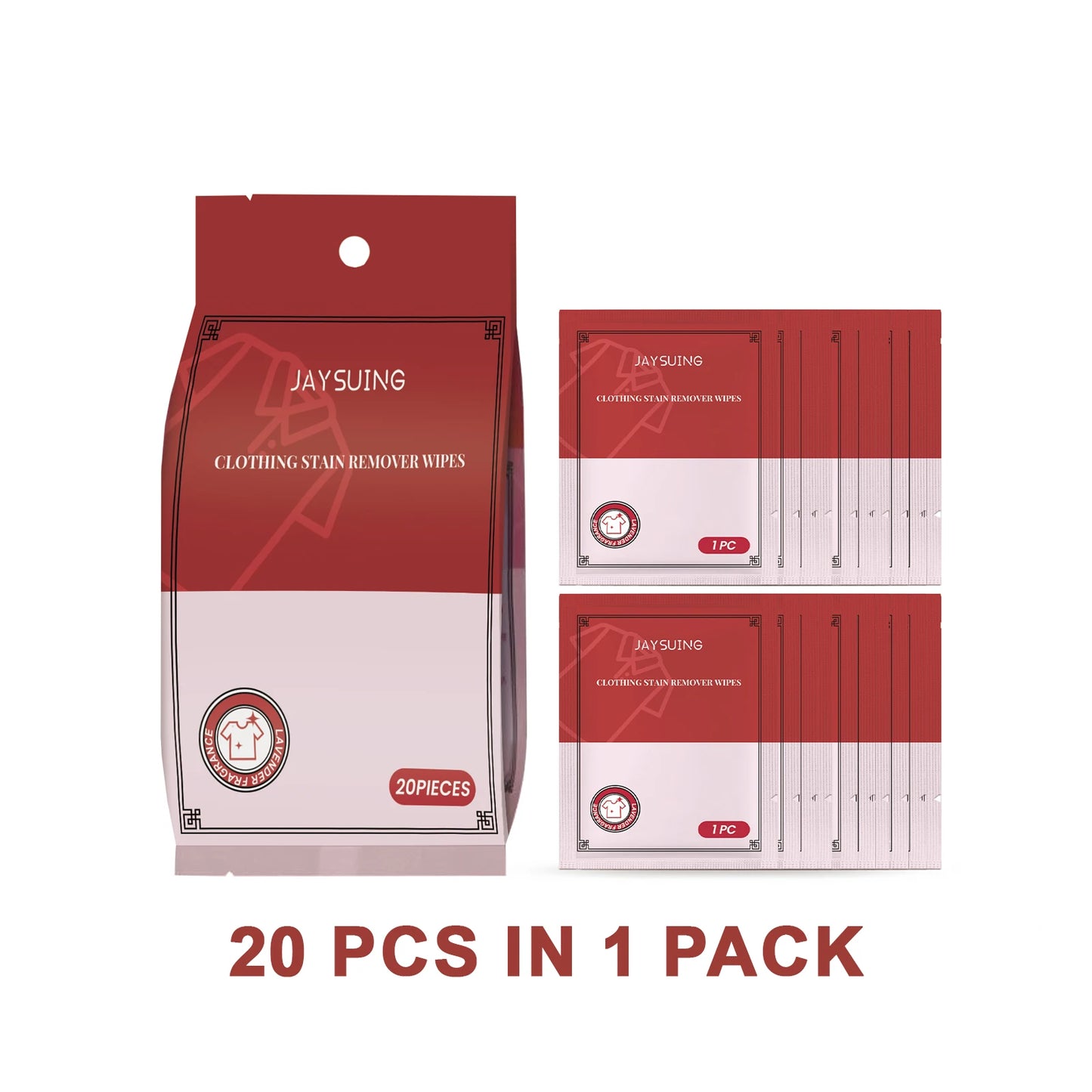 Clothing Stain Removal Wipes 20-Pack | Fast & Gentle