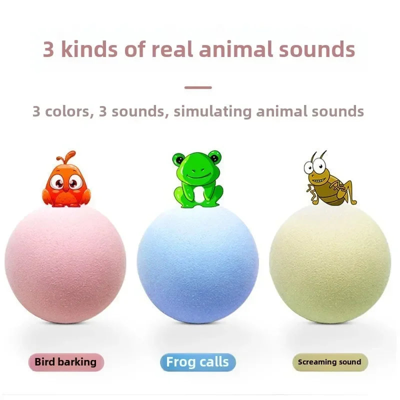 Interactive Sound Ball Cat Toy | Plush & EVA with Animal Sounds