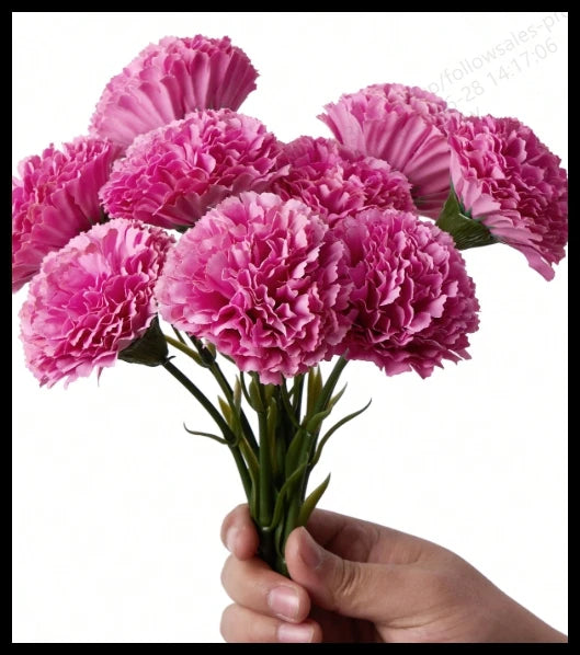 Silk Carnation Artificial Flowers 5/10pcs | Wedding & Home Decor