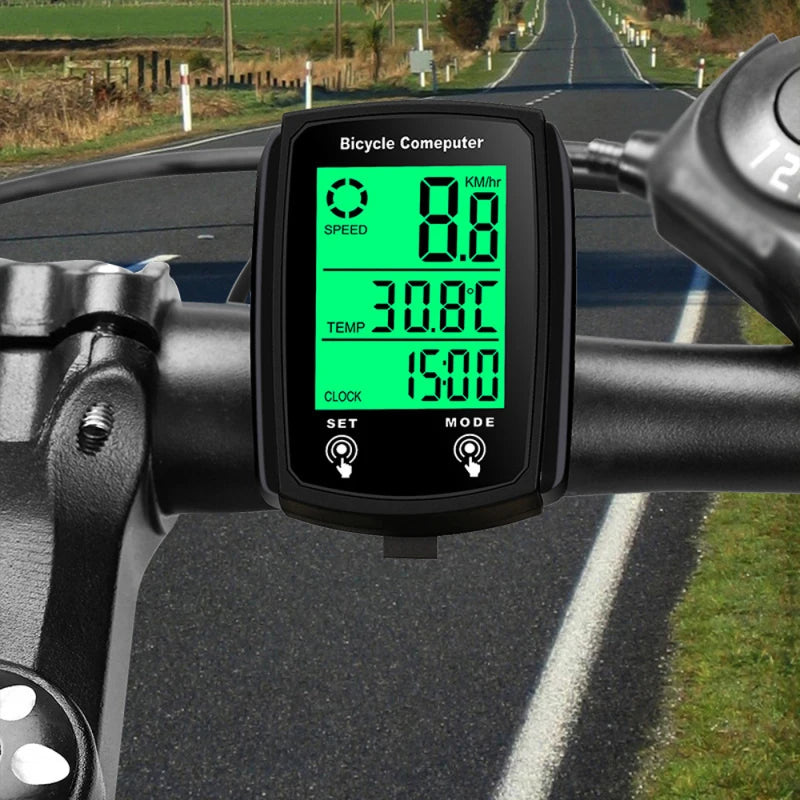 Bicycle Computer LED Digital Wired Cycling Computer Speedometer Touchscreen Bike Speed Odometer with Backlight Bike Accessories Peaceful Pleasures Health and Wellness