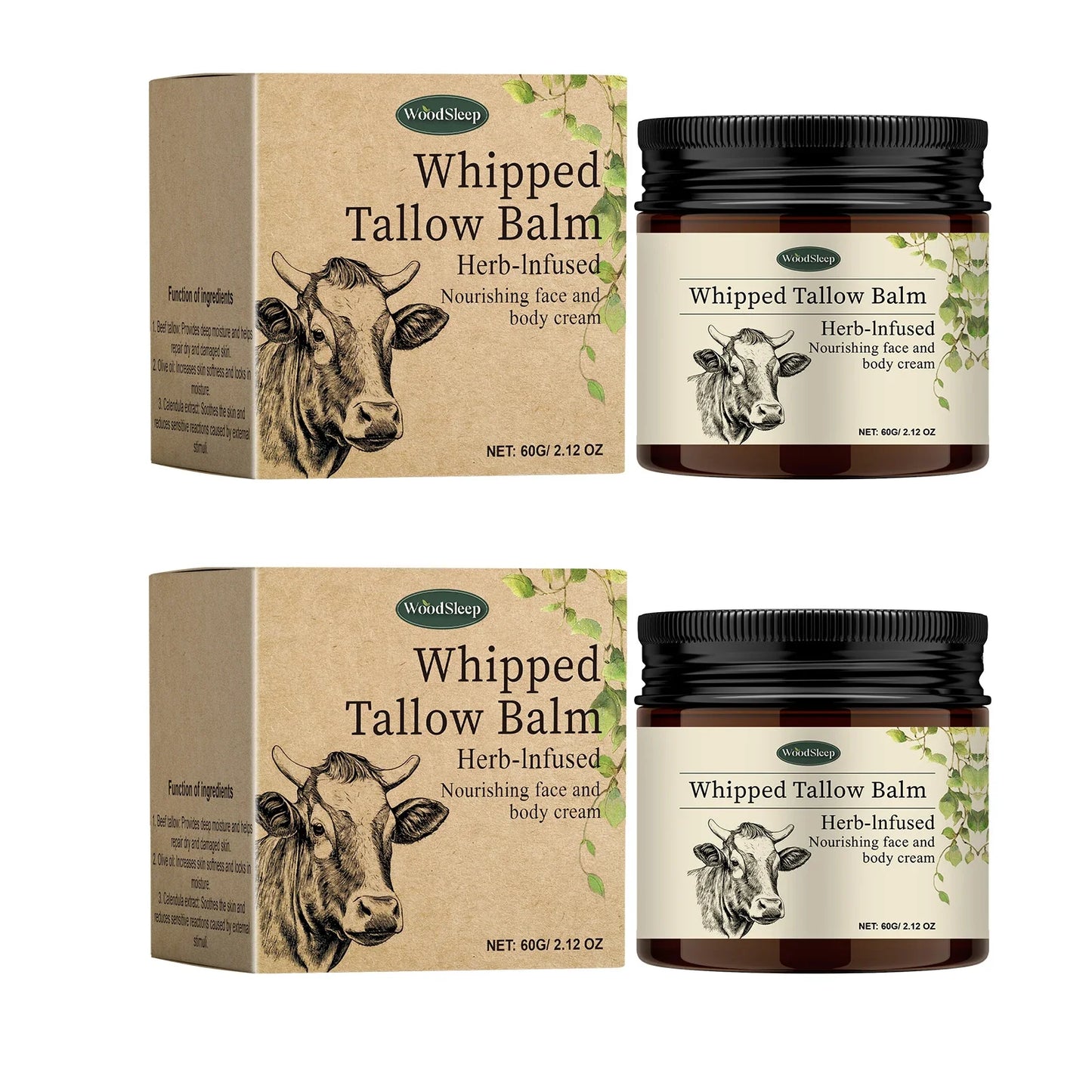WOODSLEEP Whipped Tallow Balm – Face & Body Moisturizer