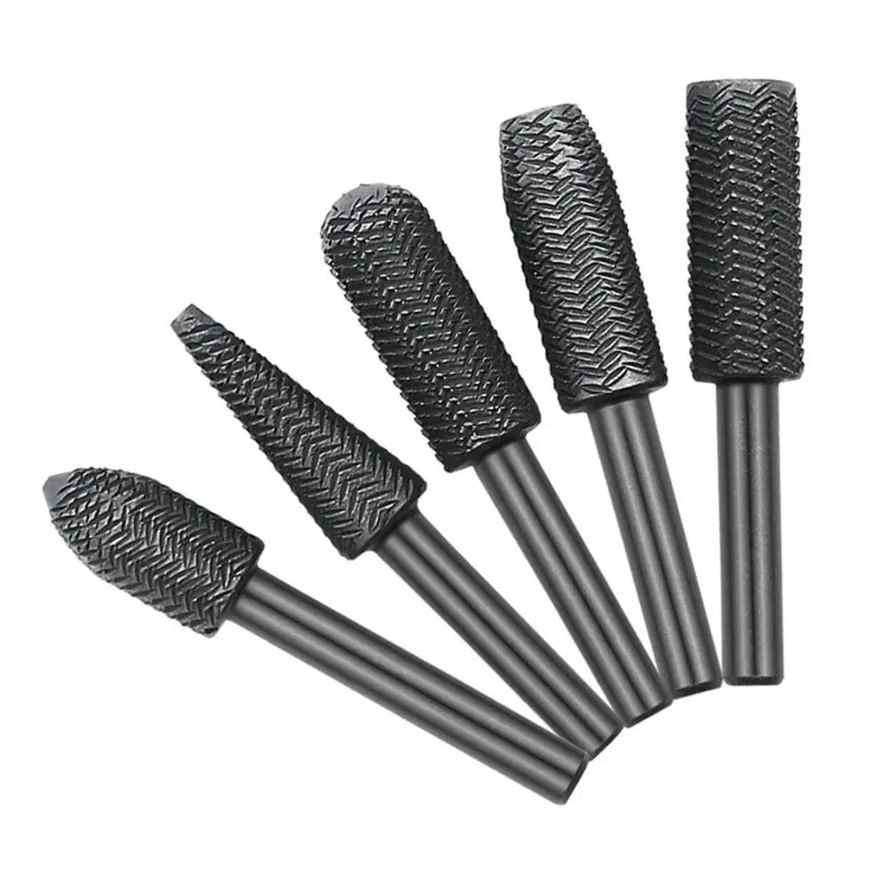 5-Piece Double Cut Carbide Rotary Burr Set | 6mm Shank