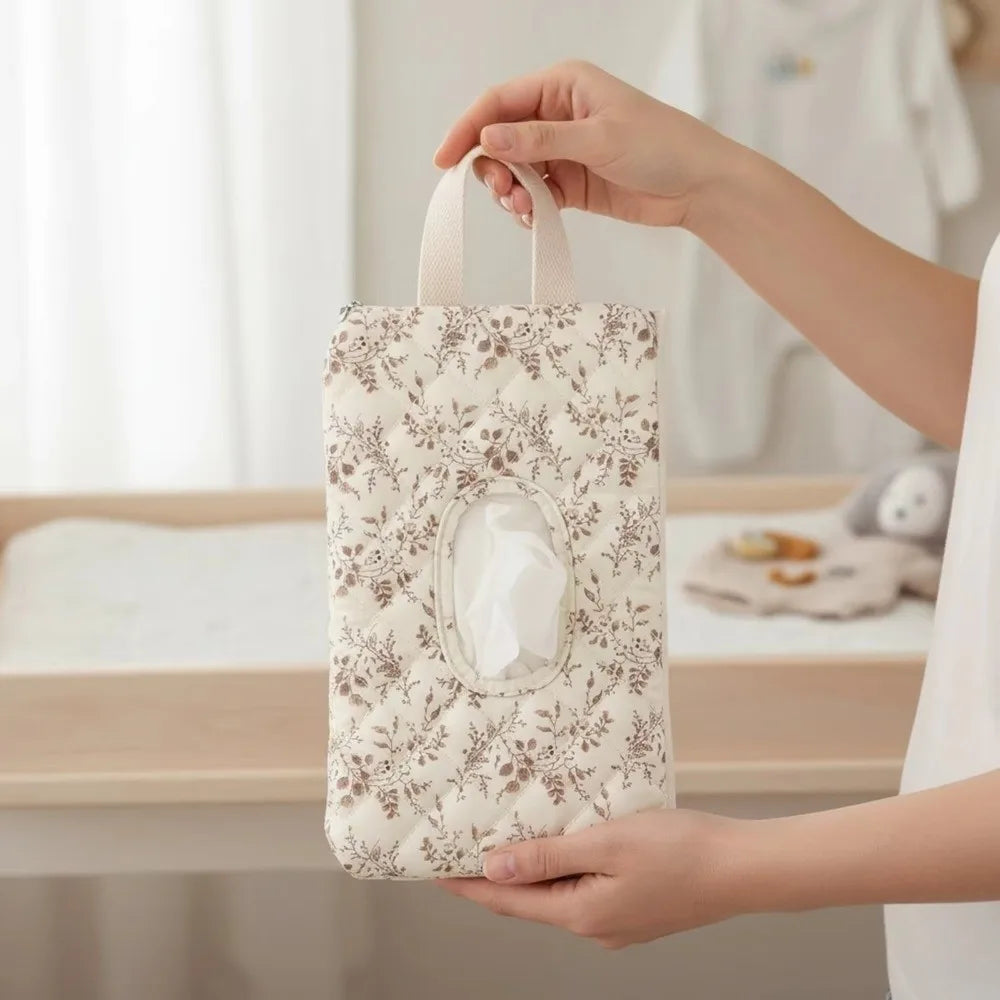 Floral Baby Wipes Dispenser Pouch | Portable Reusable Case