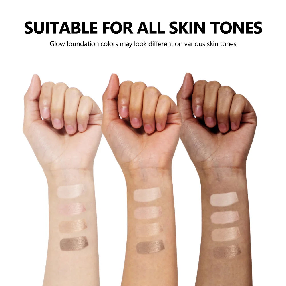 4colors Glow Foundation Liquid Natural Concealer For Long Duration Moisturizing Waterproof Contouring Highlights Makeup Products Peaceful Pleasures Health and Wellness