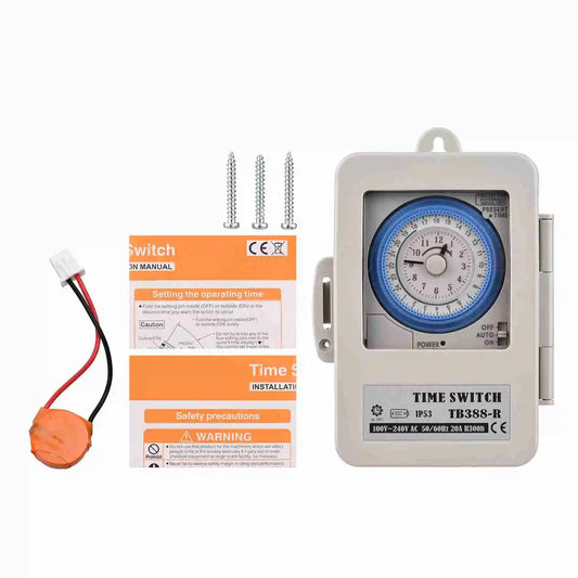 Mechanical 24 Hours Timer Switch IP53 Rating Programmable Electrical Timer Switch Box AC 100-240V 15 Minutes Interval 96 Times Peaceful Pleasures Health and Wellness
