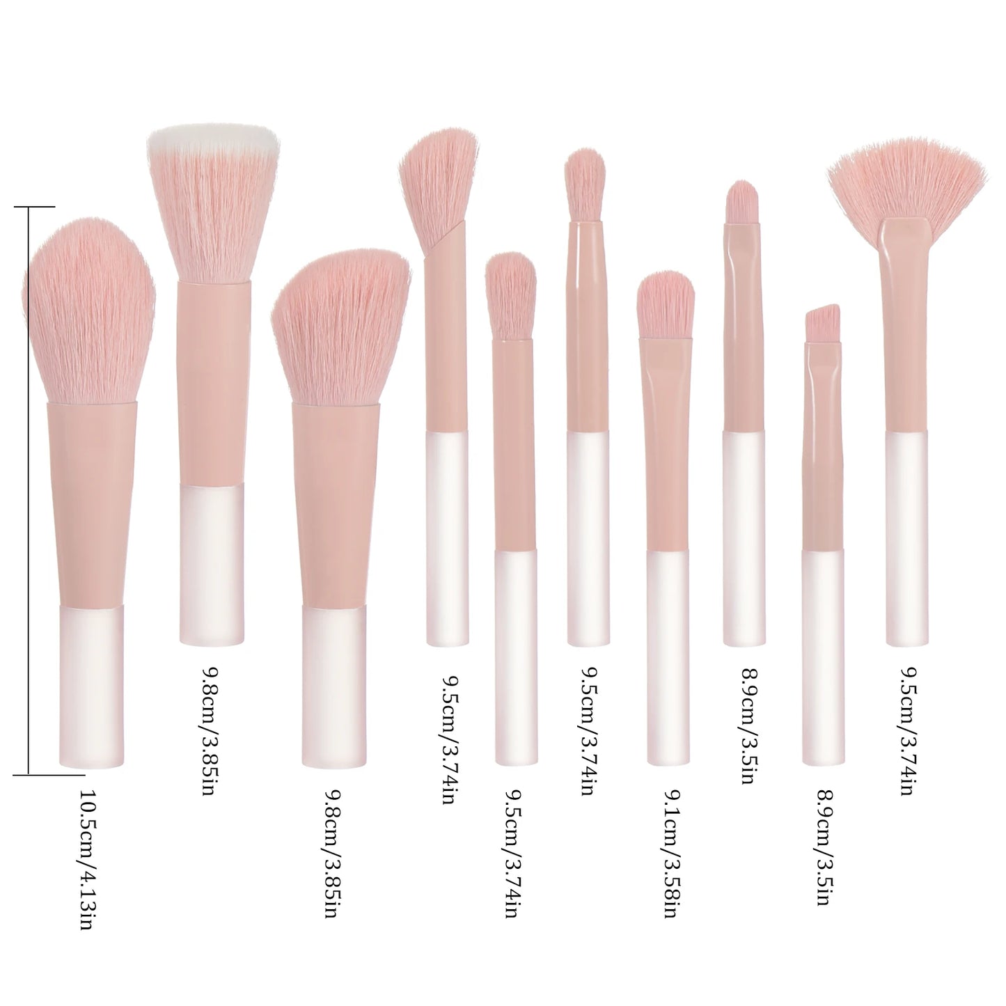 10-Piece Pink Mini Travel Makeup Brush Set | Professional Tools