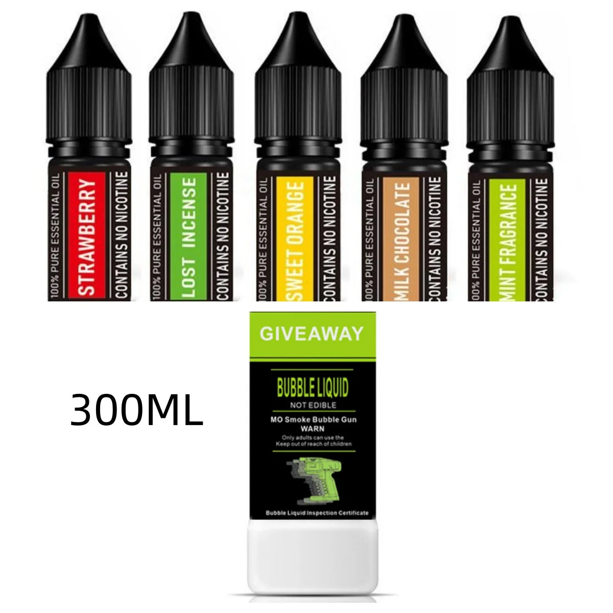 5 Flavors Decorative Bubble for Cocktails Smoke Drinks Bartender Accessories Work with Bartender Cocktail Gun Elf Bar Barman Peaceful Pleasures Health and Wellness 5 Flavour and 300ml