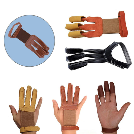 Archery Finger Guard Cowhide Three Glove Shooting Protection Wear Peaceful Pleasures Health and Wellness