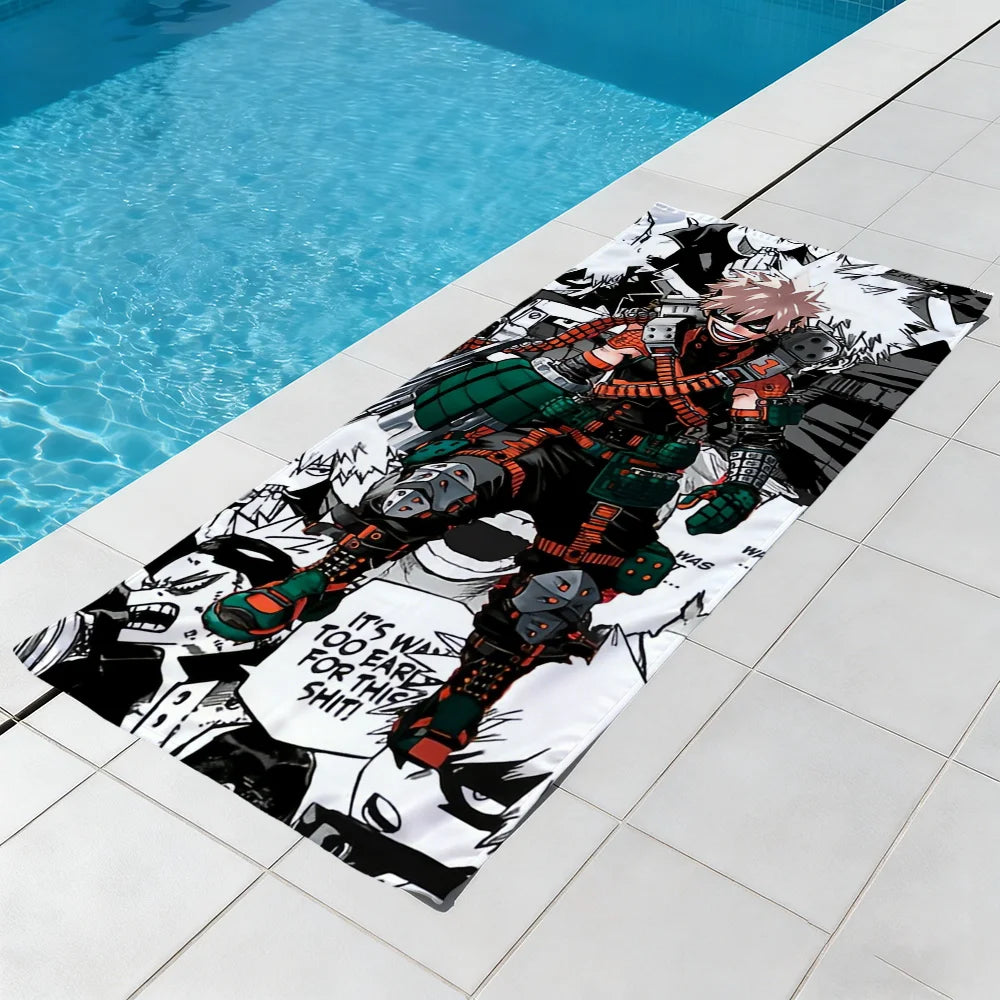 Katsuki Bakugo Anime Beach Towel – Quick Dry & Soft Anime Beach Towel Peaceful Pleasures Health and Wellness