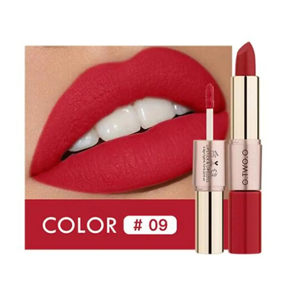 O.TWO.O 2-in-1 Matte Lipstick & Lip Gloss – 12 Colors