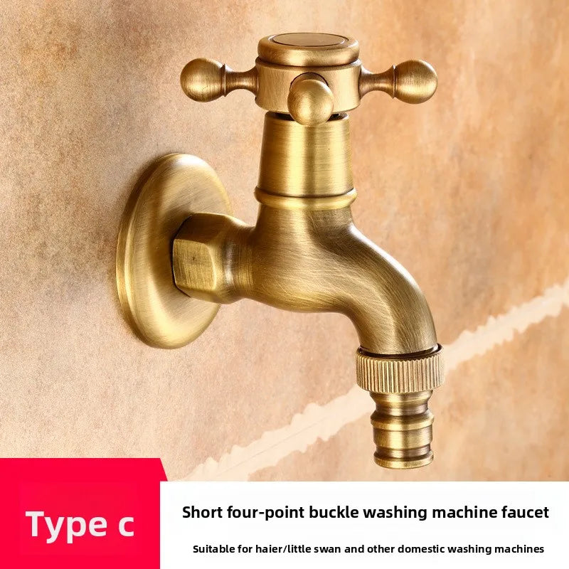 Vintage Solid Brass Single Handle Wall Mount Faucet