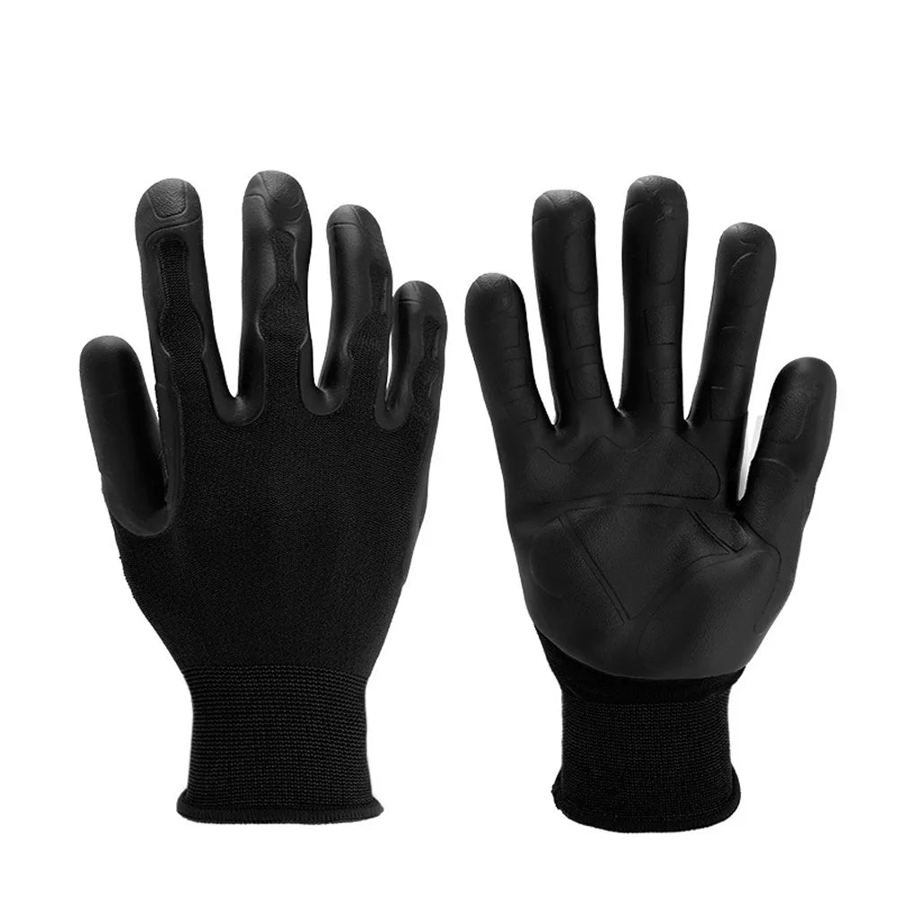 Breathable Gardening Work Gloves Nylon Waterproof Protective Gloves Safety Ergonomic Professional Gloves Landscaping" Peaceful Pleasures Health and Wellness Black