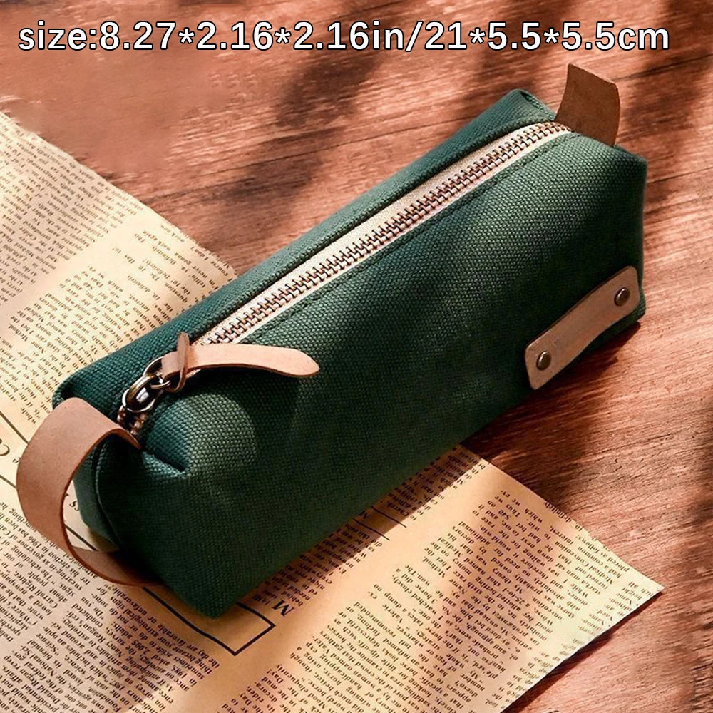 Handheld Student Portable Zipper Pencil Case Japanese Storage Bag