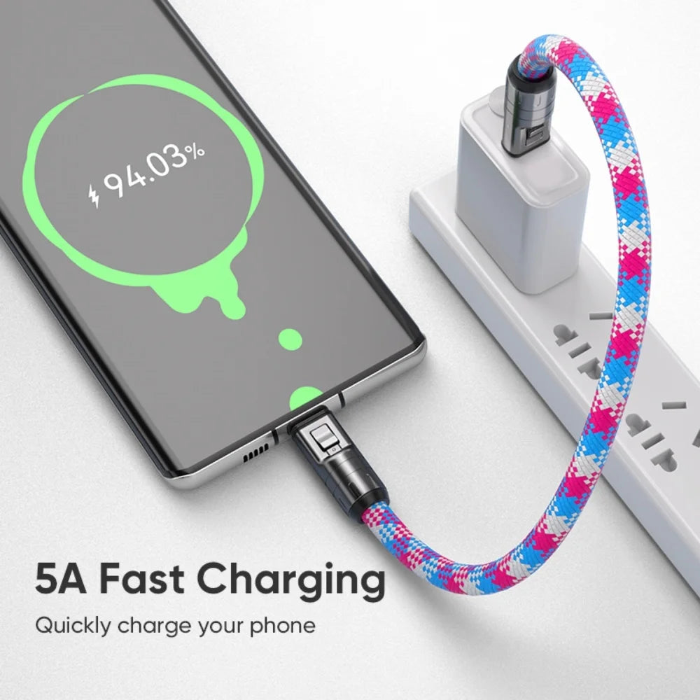 240W USB-C to USB-C Braided Fast Charging Cable PD3.1 & Lanyard