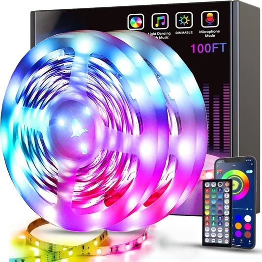 RUNTOIN USB RGB LED Strip Lights 2m–20m | App Control Decor RGB LED Strip Light Peaceful Pleasures Health and Wellness