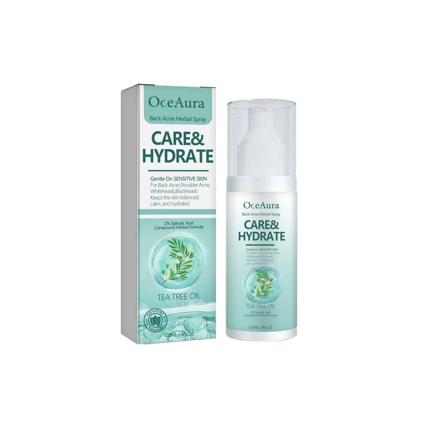 OceAura Herbal Acne Spray – Back, Shoulder & Pore Treatment