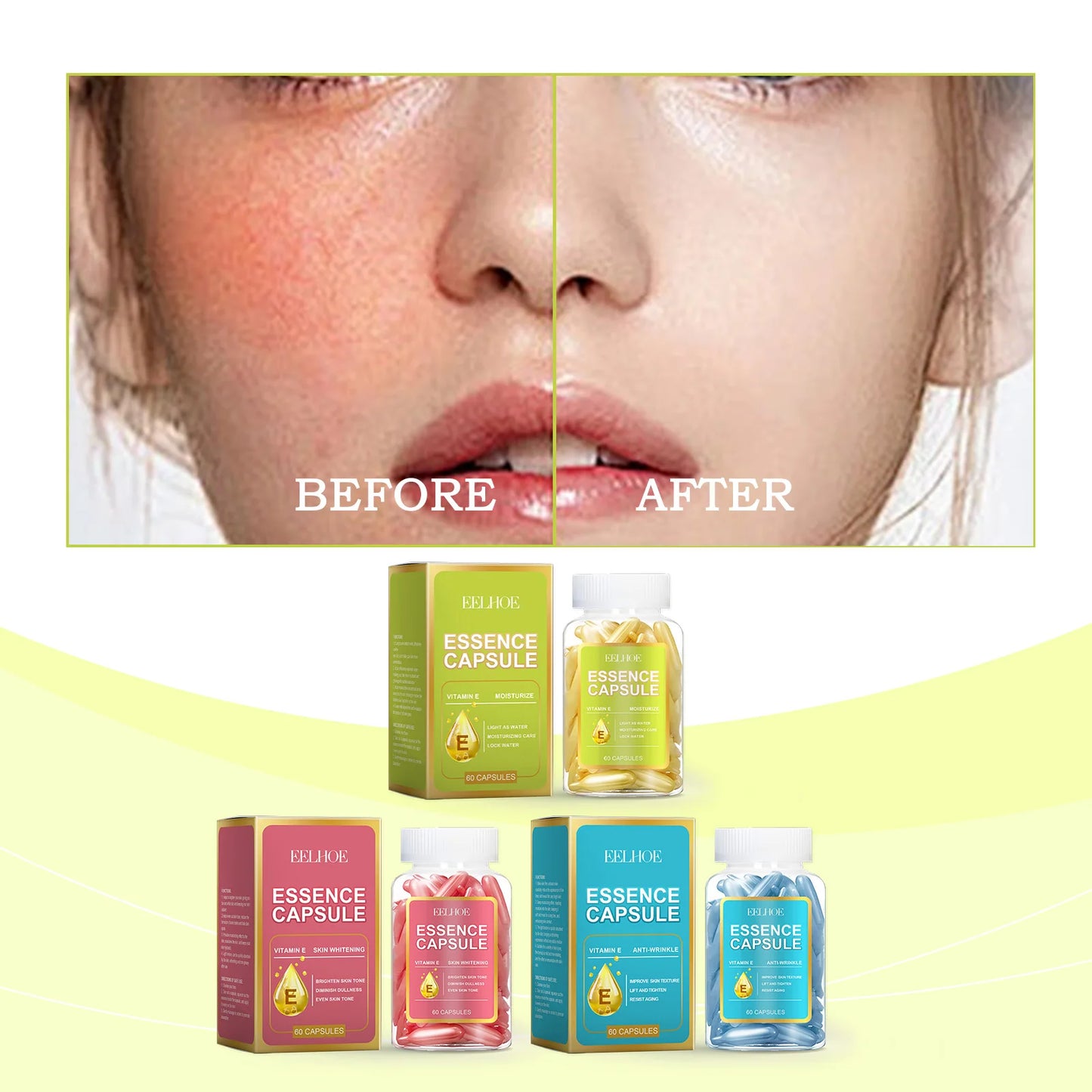 EELHOE Facial Capsule Essence – Vitamin E Moisturizing Serum 65g