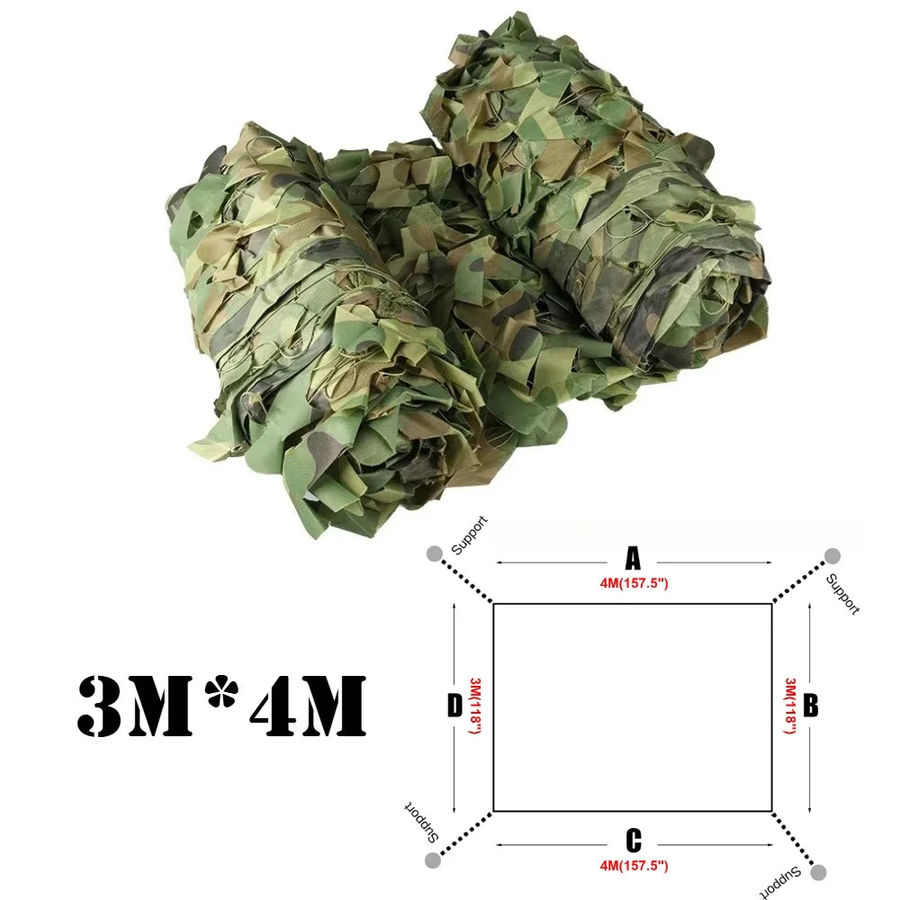 Camouflage Netting Outdoor Camping Sunshade Mesh Camo Net for Garden Buildings Fencing Trellis Covers Privacy Cloth Sun Shelter Peaceful Pleasures Health and Wellness 3Mx4M Woodland