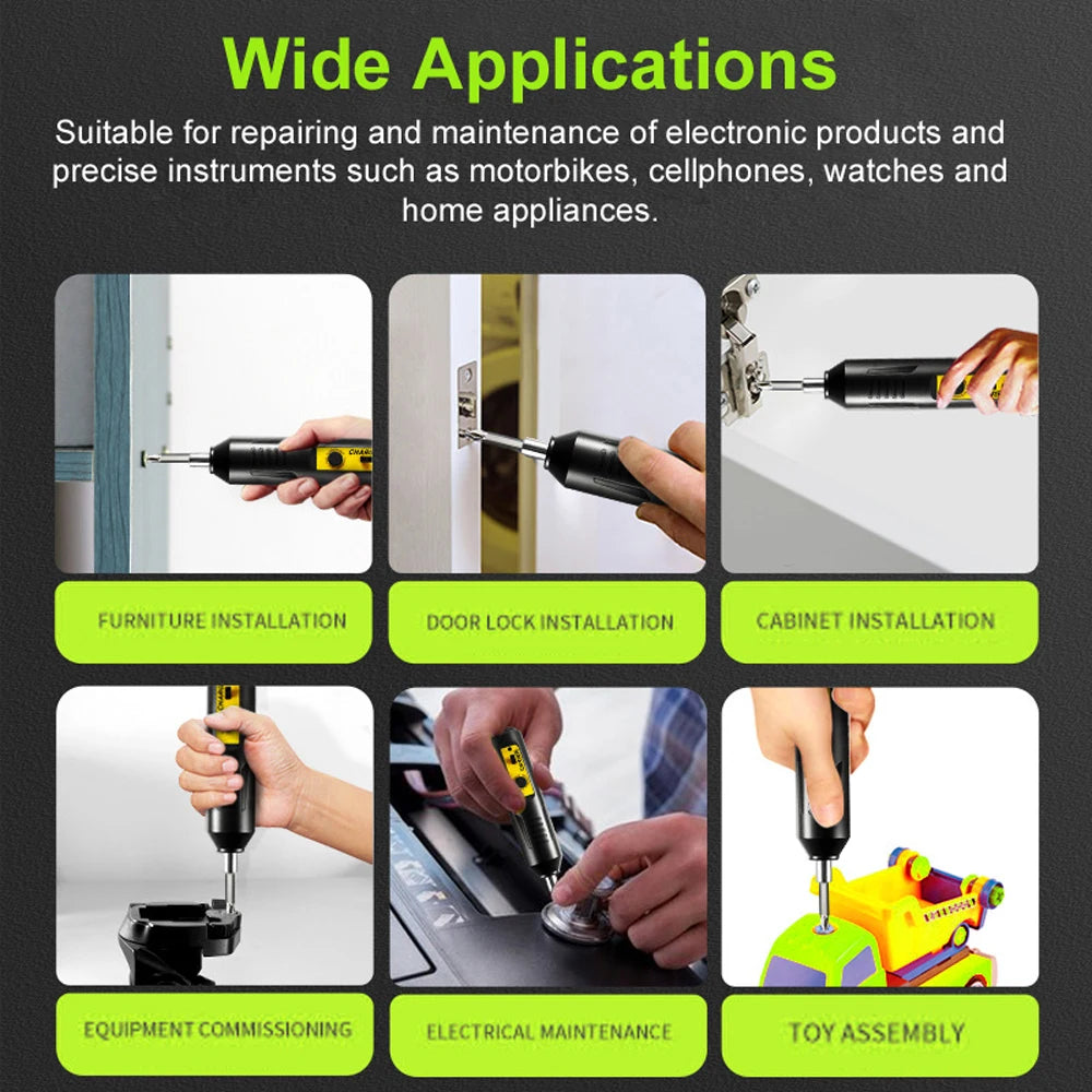 Multifunctional Electric Screwdriver Set USB Charging Electronic Repairing Tool Set for Mobilephones Computers Home Appliances Peaceful Pleasures Health and Wellness