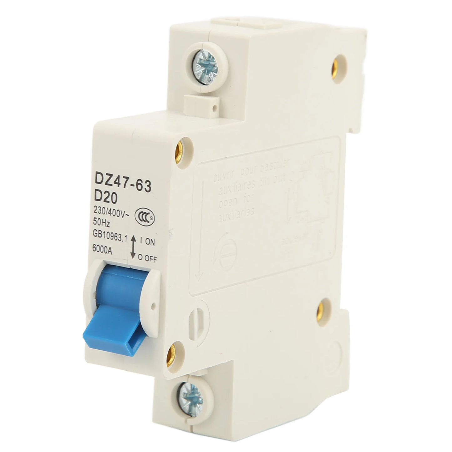 1P Miniature Circuit Breaker Circuit Modular Structure Nylon PA66 Shell AC 230V 400V 20A for Lighting System Peaceful Pleasures Health and Wellness Default Title