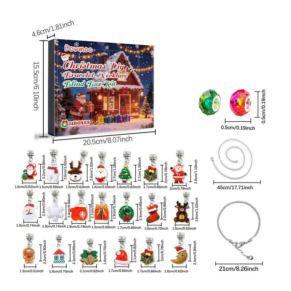 Christmas 24-Day Countdown Necklace Making Kit for Girls & Teens
