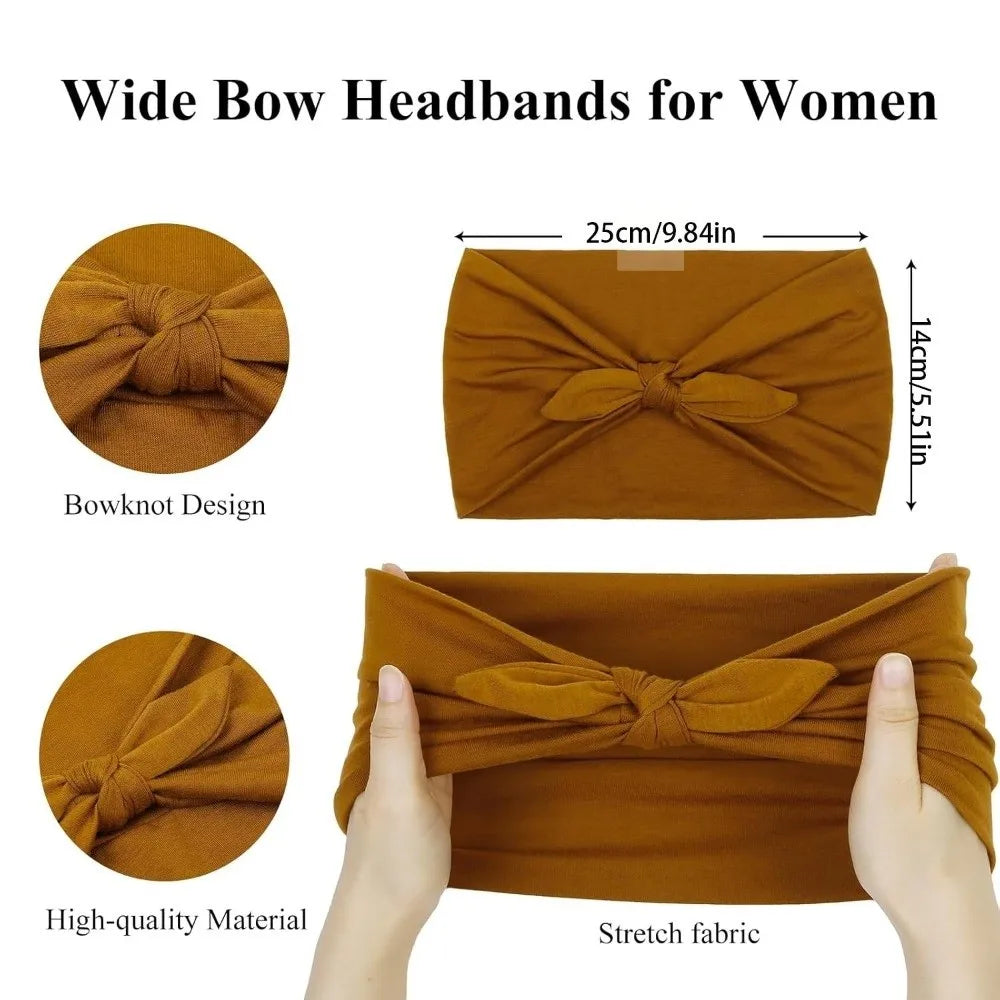 Wide Bohemian Knotted Bunny Ear Headband – Non-Slip Workout