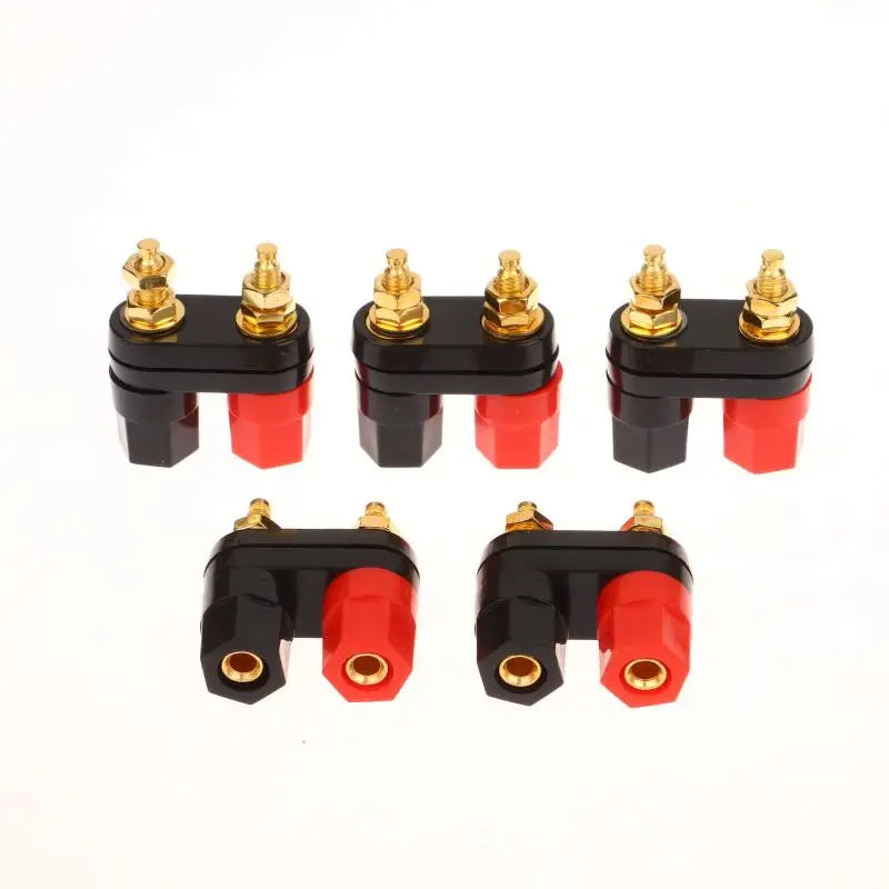 New 1/5Pcs Banana Plugs Couple Terminals Red Black Connector Amplifier Terminal Binding Post Banana Speaker Plug Jack Peaceful Pleasures Health and Wellness 5Pcs