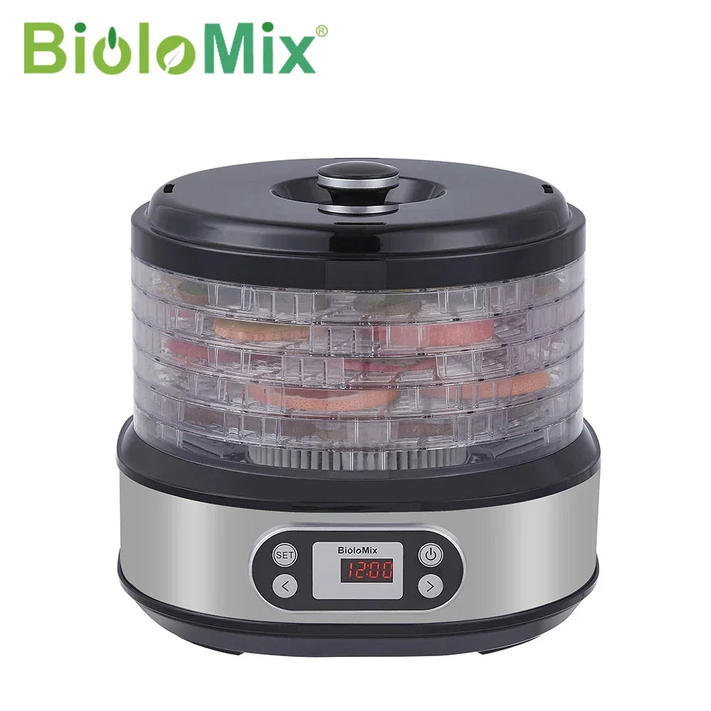 BioloMix Food Dehydrator – 5 BPA-Free Trays, Digital Timer & Temp Control