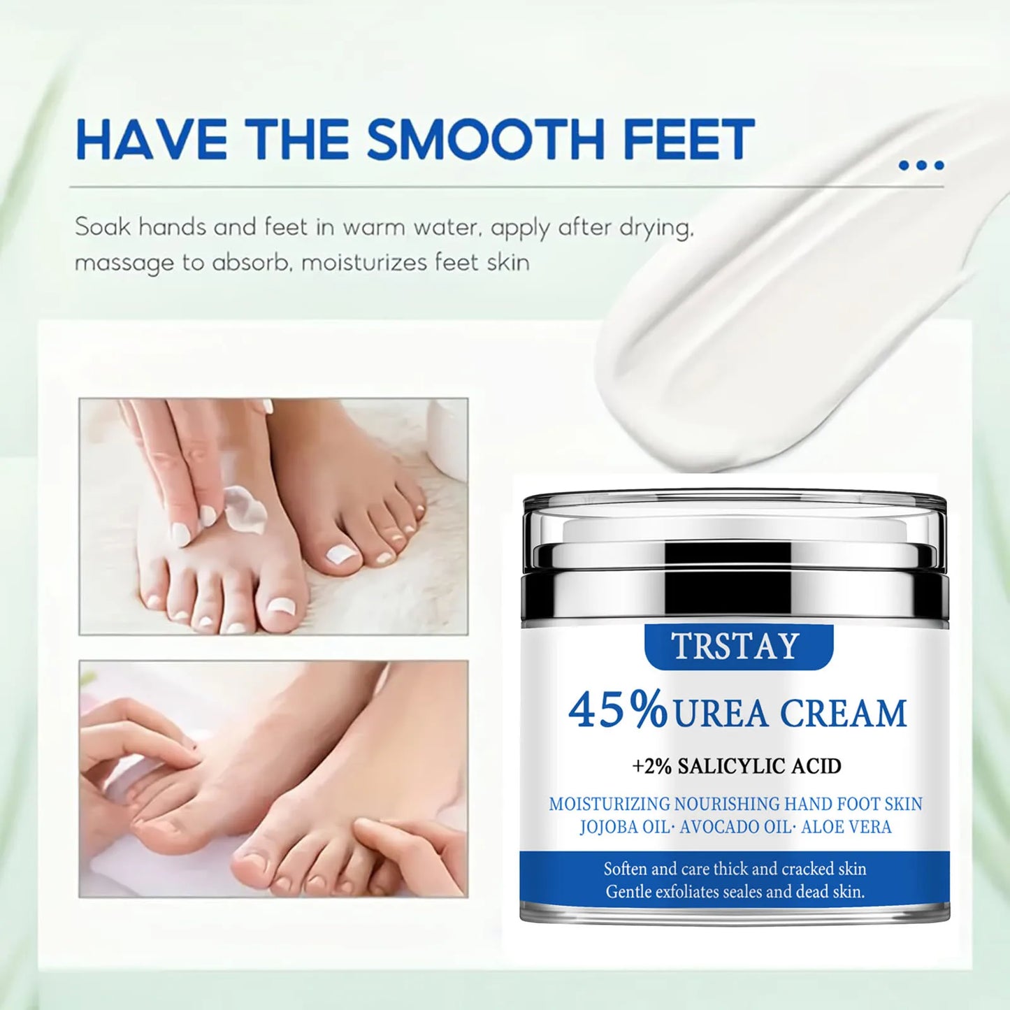 Urea Cream 45% Plus 2% Salicylic Acid, Callus Remover Foot Moisturizer Hand Foot Cream For Dry Cracked Feet from Toes to Heels E Peaceful Pleasures Health and Wellness